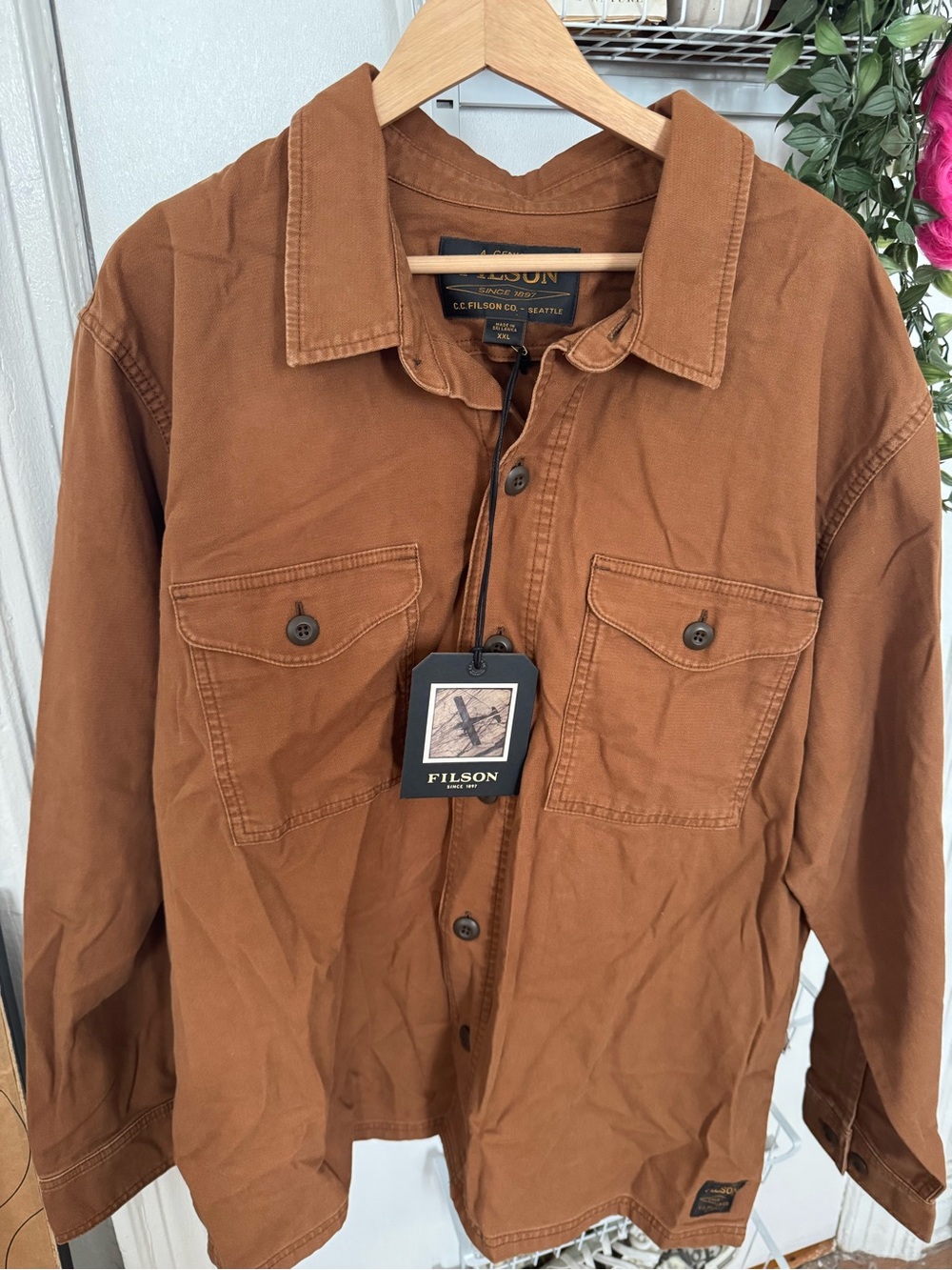 Filson Brown Lightweight Shirt Jacket - Button Front Workshirt
